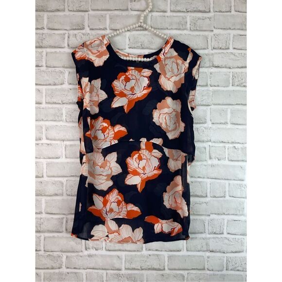 Cabi Women's Black Floral Keyhole Back Blouson Sleeveless Top Size Small - Picture 7 of 7